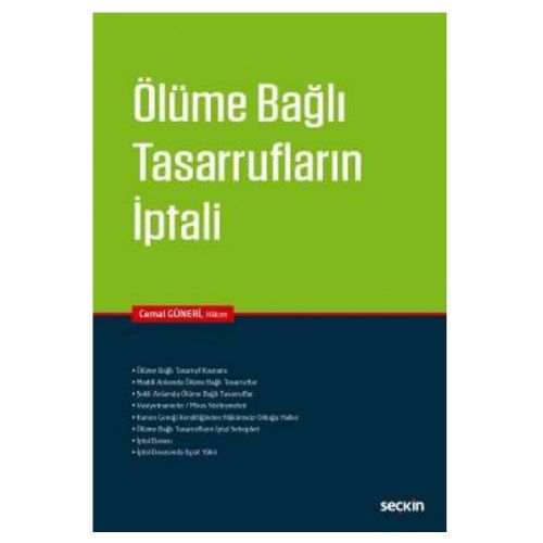 Ölüme Bağlı Tasarrufların İptali - Cemal Güneri