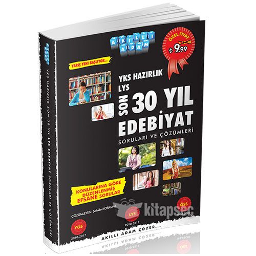 YKS Hazırlık Son 30 Yıl Edebiyat Çıkmış Sınav Soruları - Akıllı Adam Yayınları