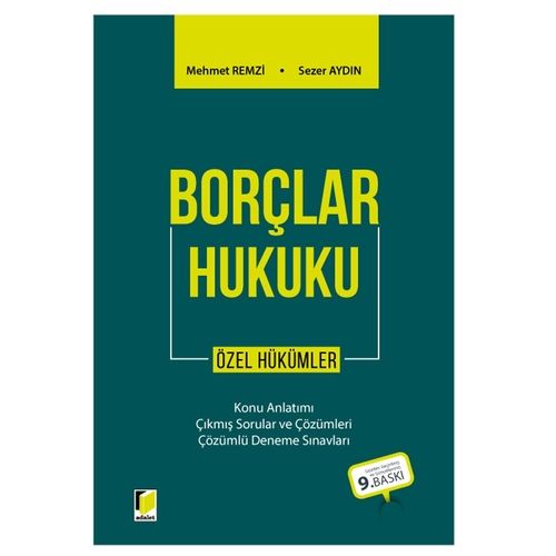 Borçlar Hukuku Özel Hükümler - Mehmet Remzi, Sezer Aydın