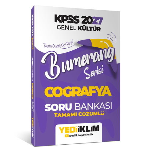 KPSS Genel Kültür Bumerang Serisi Coğrafya Tamamı Çözümlü Soru Bankası Yediiklim Yayınları 2027