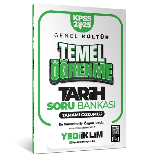 KPSS Genel Kültür Temel Öğrenme Tarih Soru Bankası Yediiklim Yayınları 2025