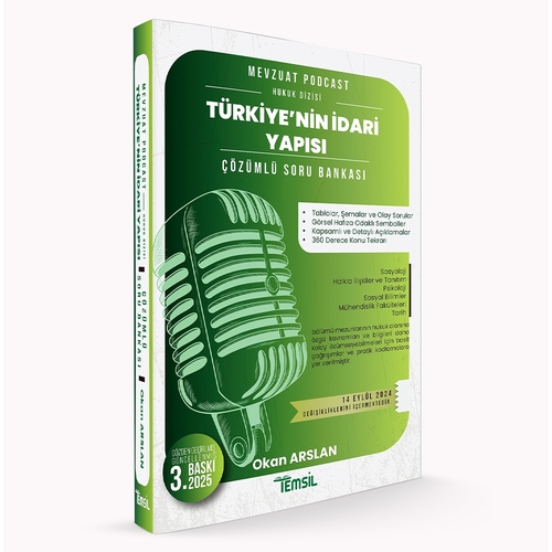 Mevzuat Podcast Türkiye’nin İdari Yapısı Çözümlü Soru Bankası Temsil Kitap Yayınları 2024