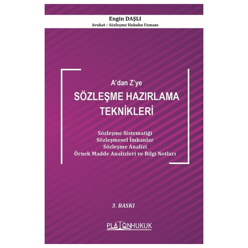 A’dan Z’ye Sözleşme Hazırlama Teknikleri - Engin Daşlı