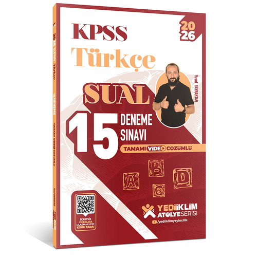 KPSS Atölye Serisi Türkçe Sual 15 Deneme Sınavı Yediiklim Yayınları 2026