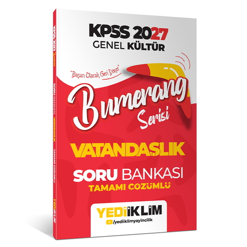 KPSS Genel Kültür Bumerang Serisi Vatandaşlık Tamamı Çözümlü Soru Bankası Yediiklim Yayınları 2027