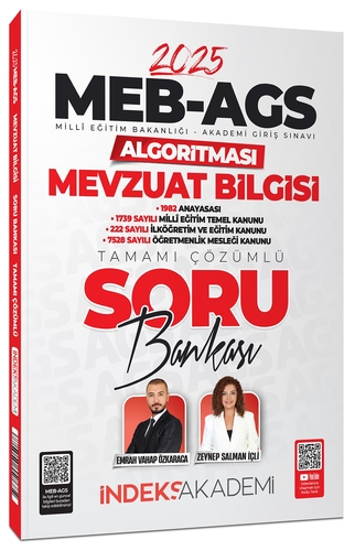 MEB AGS Algoritması Mevzuat Bilgisi Soru Bankası İndeks Akademi Yayınları 2025