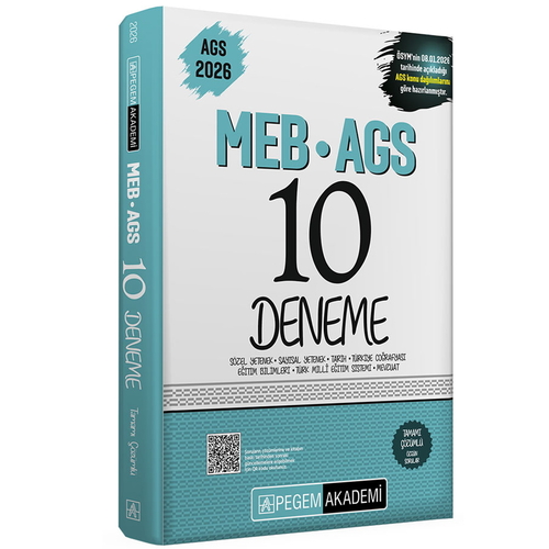 MEB AGS Tamamı Çözümlü 10 Deneme Pegem Akademi Yayınları 2026