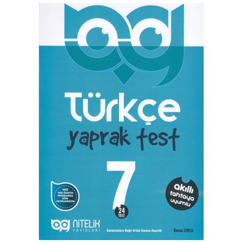 7. Sınıf Türkçe 24 Yaprak Test Nitelik Yayınları