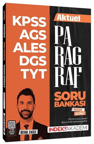 KPSS DGS ALES TYT Aktüel Paragraf Soru Bankası Çözümlü İndeks Akademi Yayınları 2025