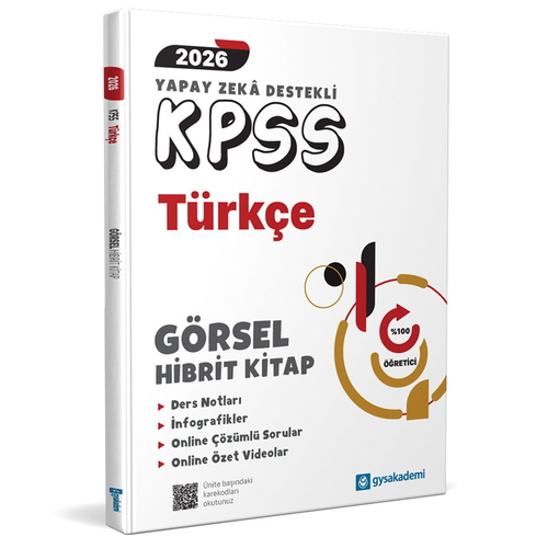 KPSS Yapay Zeka Destekli Türkçe Görsel Hibrit Kitap gysakademi Yayınları 206