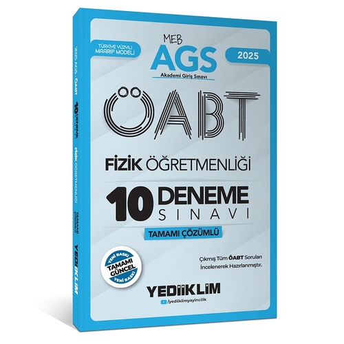 MEB AGS ÖABT Fizik Öğretmenliği 10 Deneme Sınavı Yediiklim Yayınları 2025