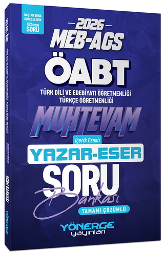 MEB AGS ÖABT Muhtevam Yazar Eser Soru Bankası Tamamı Çözümlü Yönerge Yayınları 2026