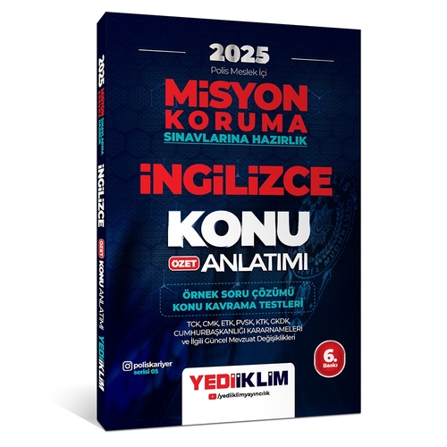 Misyon Koruma Sınavlarına Hazırlık İngilizce Konu Anlatımı Yediiklim Yayınları 2025