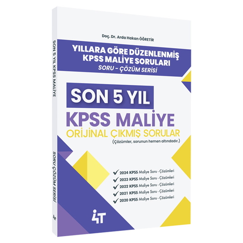 Son 5 Yıl KPSS Maliye Orijinal Çıkmış Sorular 4T Yayınları 2025