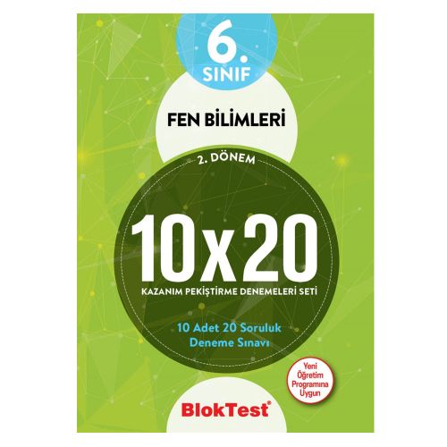 6. Sınıf 10x20 Fen Bilimleri 2. Dönem Kazanım Pekiştirme Denemeleri Seti Tudem Yayınları