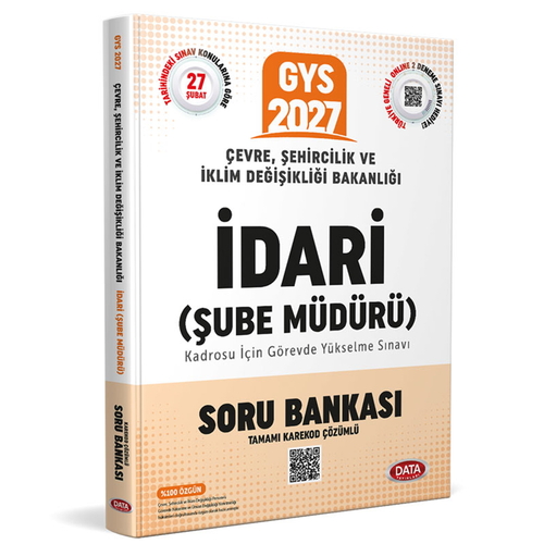 GYS Çevre, Şehircilik ve İklim Değişikliği Bakanlığı İdari (Şube Müdürü) Soru Bankası Data Yayınları 2027