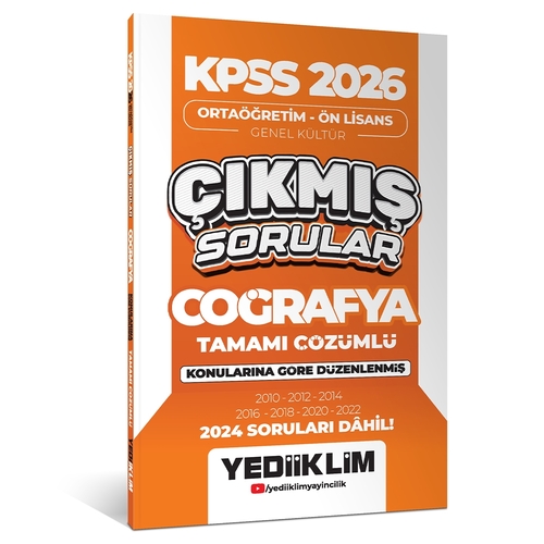KPSS Ortaöğretim Önlisans Coğrafya Konularına Göre Çıkmış Sorular Yediiklim Yayınları 2026