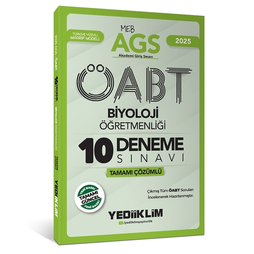 MEB AGS ÖABT Biyoloji Öğretmenliği 10 Deneme Sınavı Yediiklim Yayınları 2025