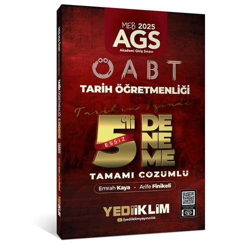 MEB AGS ÖABT Tarih Öğretmenliği Tarihin İzinde Eşsiz 5\'li Deneme Yediiklim Yayınları 2025