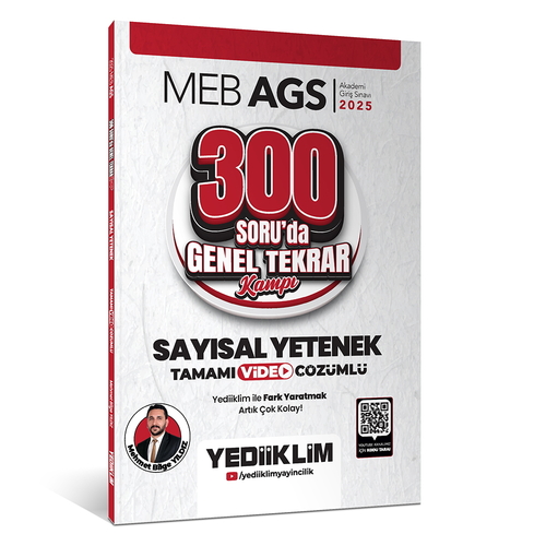 MEB AGS Sayısal Yetenek 300 Soruda Tamamı Video Çözümlü Genel Tekrar Kampı Yediiklim Yayınları 2025
