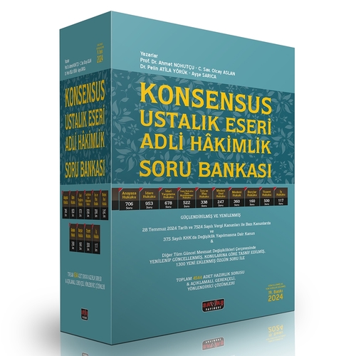 KONSENSUS Ustalık Eseri Adli Yargı Hakim ve Savcı Yardımcılığı Sınavı Soru Bankası Savaş Yayınları Eylül 2024