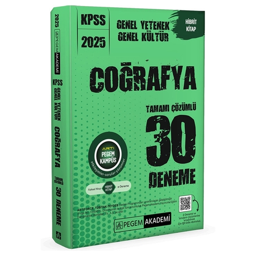 KPSS Genel Yetenek Genel Kültür Coğrafya 30 Deneme Pegem Akademi Yayınları 2025