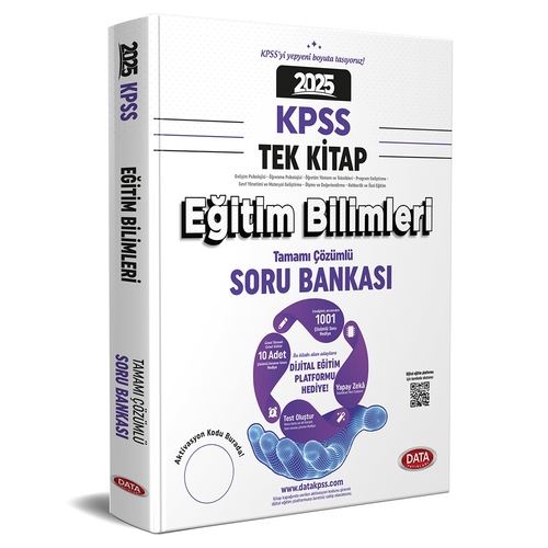 KPSS Tek Kitap Eğitim Bilimleri Tamamı Çözümlü Soru Bankası Data Yayınları 2025