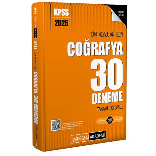 KPSS Tüm Adaylar İçin Coğrafya 30 Deneme Tamamı Çözümlü Pegem Akademi Yayınları 2026