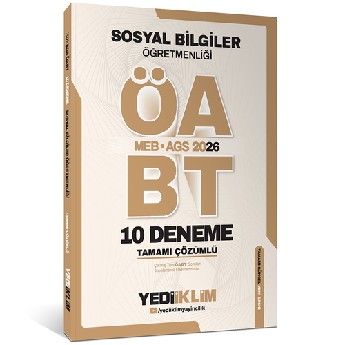 MEB AGS ÖABT Sosyal Bilgiler Öğretmenliği 10 Deneme Sınavı Yediiklim Yayınları 2026