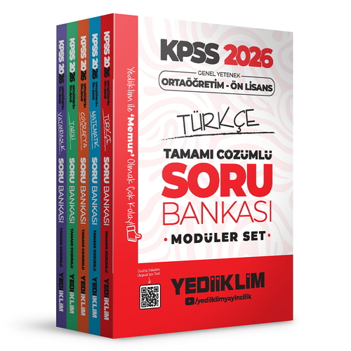 KPSS Ortaöğretim Ön Lisans Genel Yetenek Soru Bankası Modüler Set Yediiklim Yayınları 2026