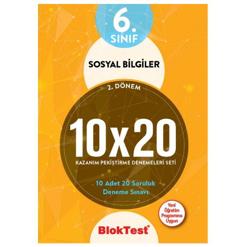 6. Sınıf 10x20 Sosyal Bilgiler 2. Dönem Kazanım Pekiştirme Denemeleri Seti Tudem Yayınları
