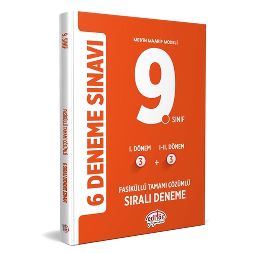 9. Sınıf 3+3 Tamamı Çözümlü 6 Deneme Sınavı Editör Yayınları