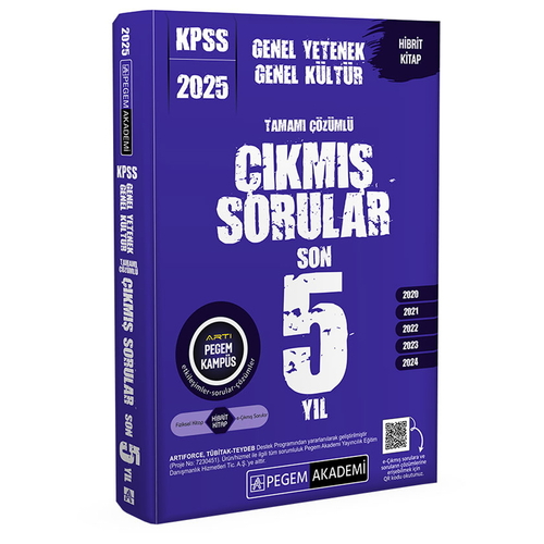 KPSS Genel Yetenek Genel Kültür Tamamı Çözümlü Çıkmış Sorular Son 5 Yıl Pegem Akademi Yayınları 2025