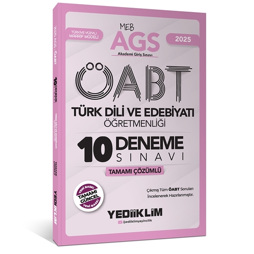 MEB AGS ÖABT Türk Dili ve Edebiyatı Öğretmenliği 10 Deneme Sınavı Yediiklim Yayınları 2025