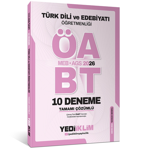 MEB AGS ÖABT Türk Dili ve Edebiyatı Öğretmenliği 10 Deneme Sınavı Yediiklim Yayınları 2026