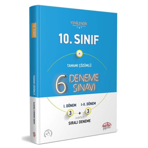 10. Sınıf 3+3 Tamamı Çözümlü 6 Deneme Sınavı Editör Yayınları