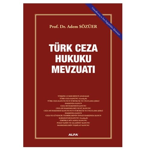Türk Ceza Hukuku Mevzuatı - Adem Sözüer