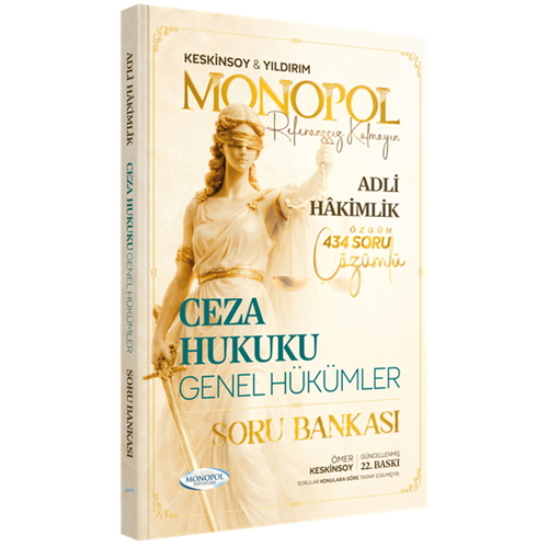 Adli Hakimlik Ceza Hukuku Genel Hükümler Özgün Çözümlü Soru Bankası Monopol Yayınları 2026