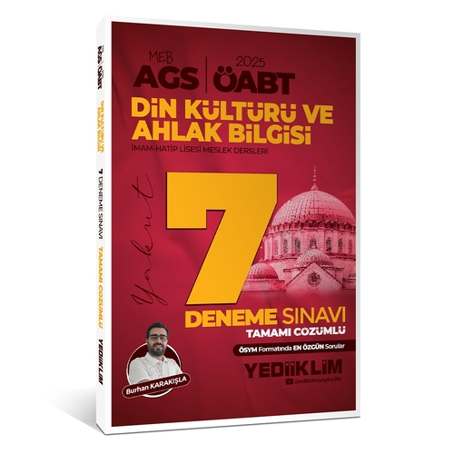 MEB AGS ÖABT Din Kültürü ve Ahlak Bilgisi Öğretmenliği 7 Deneme Sınavı Yediiklim Yayınları 2025