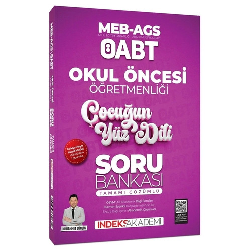 MEB AGS ÖABT Okul Öncesi Öğretmenliği Çocuğun Yüz Dili Soru Bankası İndeks Akademi Yayınları 2025