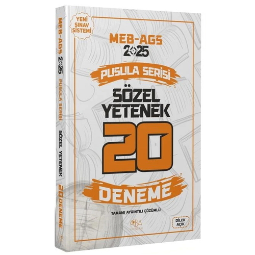 MEB AGS Pusula Serisi Sözel Yetenek 20 Deneme Tamamı Ayrıntılı Çözümlü CBA Yayınları 2025