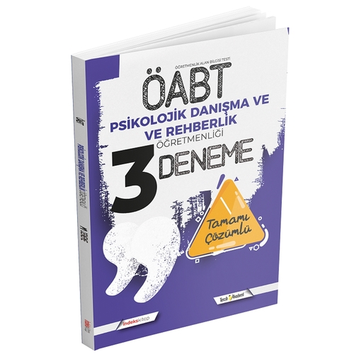 ÖABT Psikolojik Danışma ve Rehberlik Öğretmenliği 3 Deneme Çözümlü İndeks Akademi Yayınları 2021