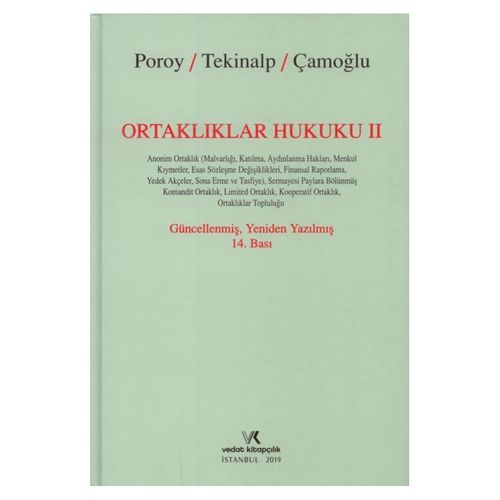 Ortaklıklar Hukuku 2 - Reha Poroy, Ünal Tekinalp, Ersin Çamoğlu