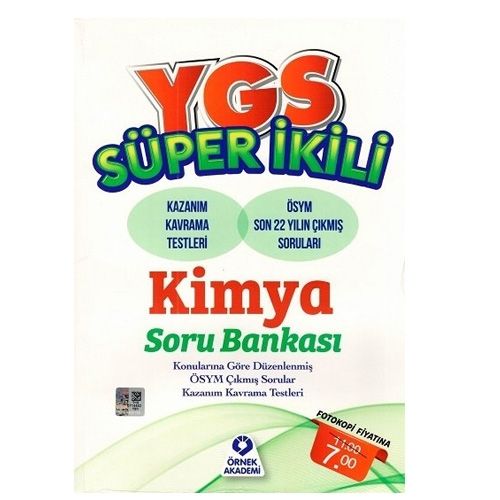 YGS Kimya Süper İkili Soru Bankası Örnek Akademi Yayınları