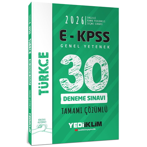EKPSS Tüm Adaylar İçin Genel Yetenek Türkçe 30 Deneme Sınavı Yediiklim Yayınları 2026