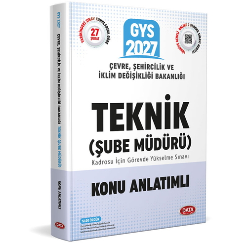 GYS Çevre, Şehircilik ve İklim Değişikliği Bakanlığı Teknik Şube Müdürü Konu Anlatımlı Data Yayınları 2027