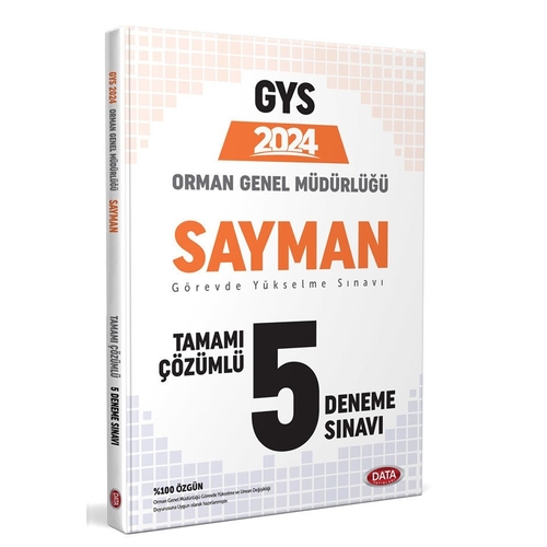 GYS Orman Genel Müdürlüğü Sayman Tamamı Çözümlü 5 Deneme Data Yayınları 2024