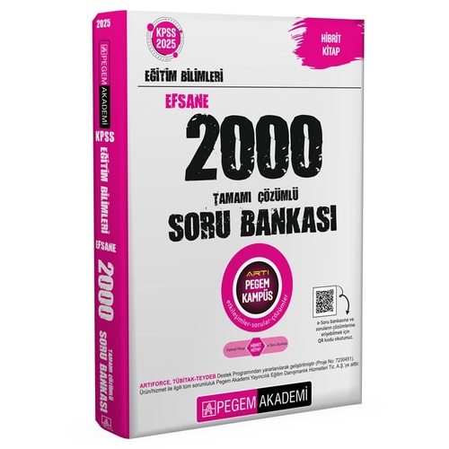 KPSS Eğitim Bilimleri Efsane 2000 Soru Bankası Pegem Akademi Yayınları 2025