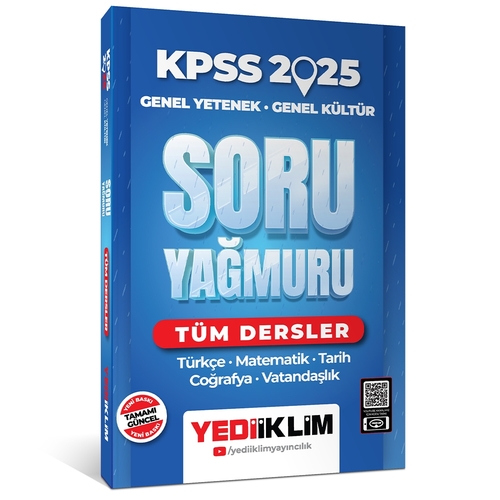 KPSS Genel Yetenek Genel Kültür Tüm Dersler Soru Yağmuru Yediiklim Yayınları 2025