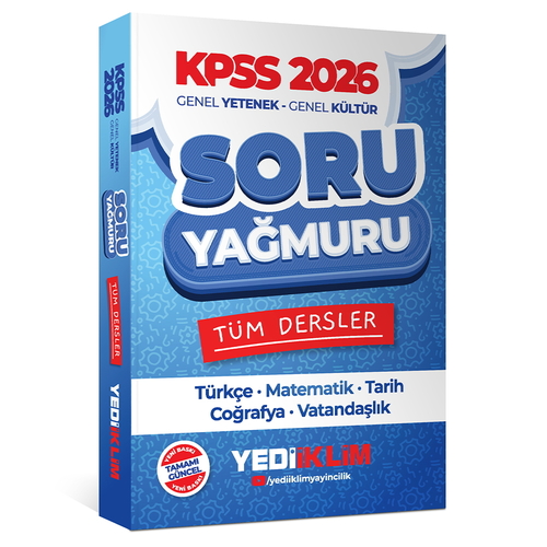 KPSS Genel Yetenek Genel Kültür Tüm Dersler Soru Yağmuru Yediiklim Yayınları 2026